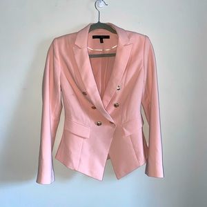 WHBM Light Pink Double Breasted Blazer